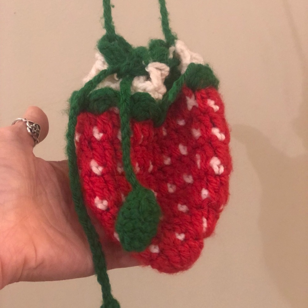 Crochet Strawberry Coin Purse